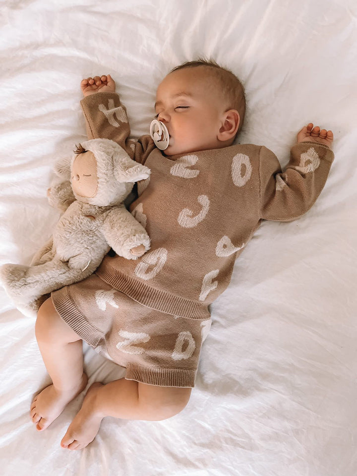 Alphabet Jacquard Pullover Baby Sweater Milk & Baby