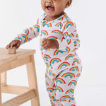 Rainbow Ribbed Convertible Romper | Milk & Baby