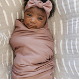 Dusty Rose Bamboo Swaddle & Head Wrap Set