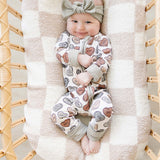 Conversation Hearts Ribbed Bamboo Zipper | Milk & Baby