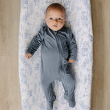 Farm Toile Muslin Changing Pad Cover | Transform your baby's changing area with the Mebie Baby Farm Toile Muslin Changing Pad Cover. Made from soft and breathable muslin fabric, this cover is gentle on your baby's skin. The fun design adds a touch of mode