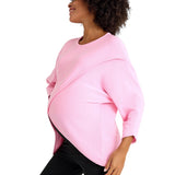 Let Loose Crossover Long Sleeve Maternity/Nursing Knit Top