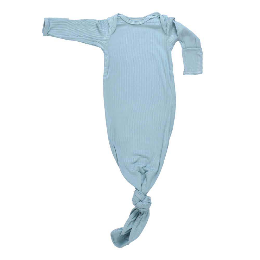 Blue Bird Ribbed Knotted Gown | Milk & Baby