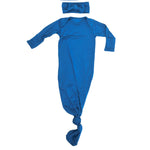 Blue Knotted Newborn Baby Gown | Milk & Baby