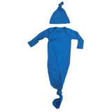 Blue Knotted Newborn Baby Gown | Milk & Baby