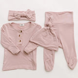Aspen Outfit, Hat and Headband Set | Dusty Rose