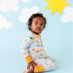 Here Comes The Sun | Bamboo One Piece Zip Pajama | Milk & Baby