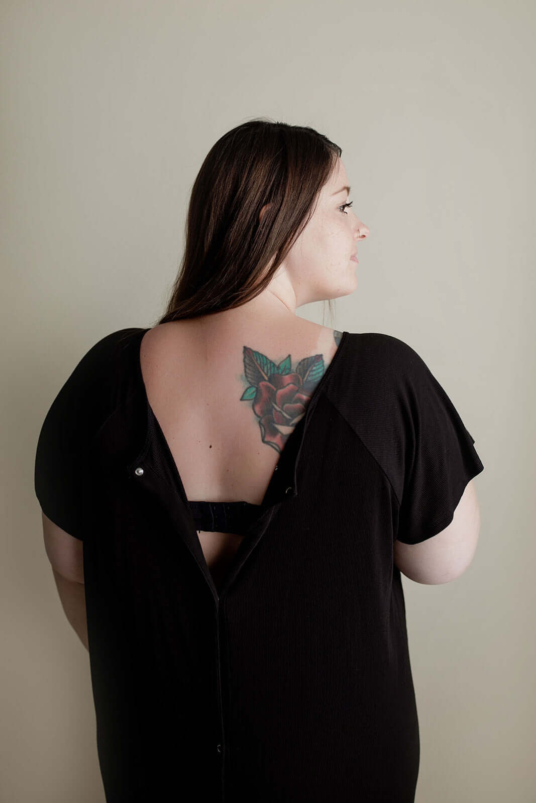 Black Ribbed Labor & Delivery Gown | Milk & Baby