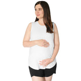 Bamboo Maternity & Nursing Tank | White Milk & Baby