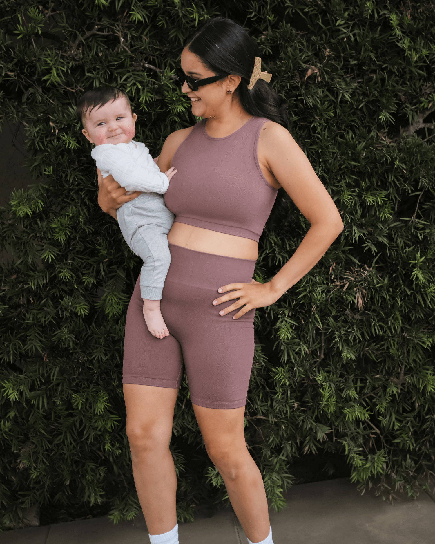 Sublime® Bamboo Maternity & Postpartum Bike Short | Twilight | Milk & Baby