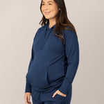 Bamboo Maternity & Nursing Hoodie | Navy | Milk & Baby