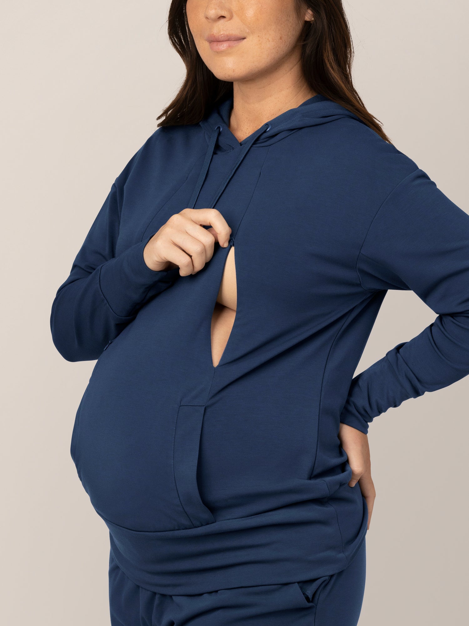 Bamboo Maternity & Nursing Hoodie | Navy | Milk & Baby
