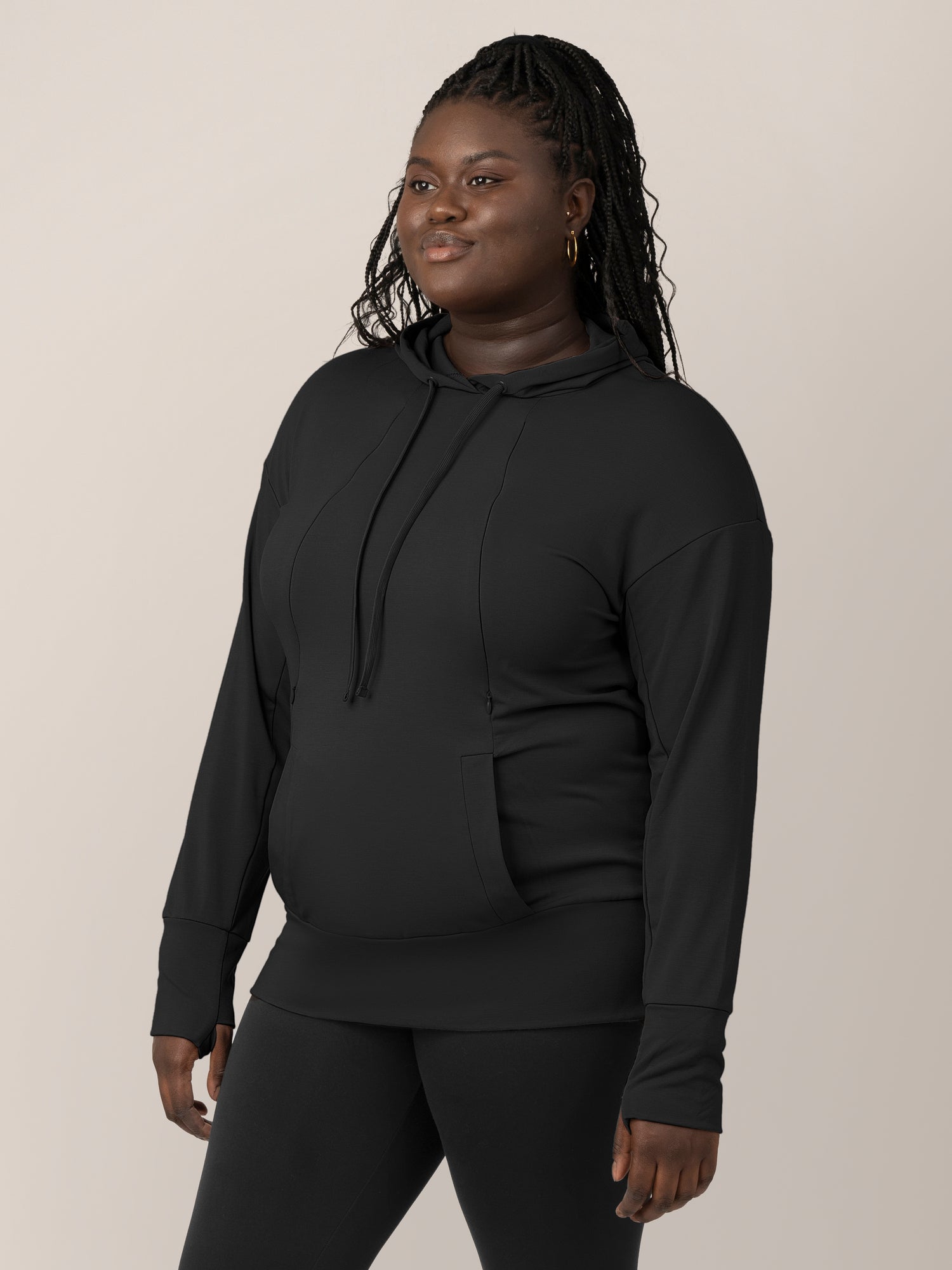 Bamboo Maternity & Nursing Hoodie | Black | Milk & Baby