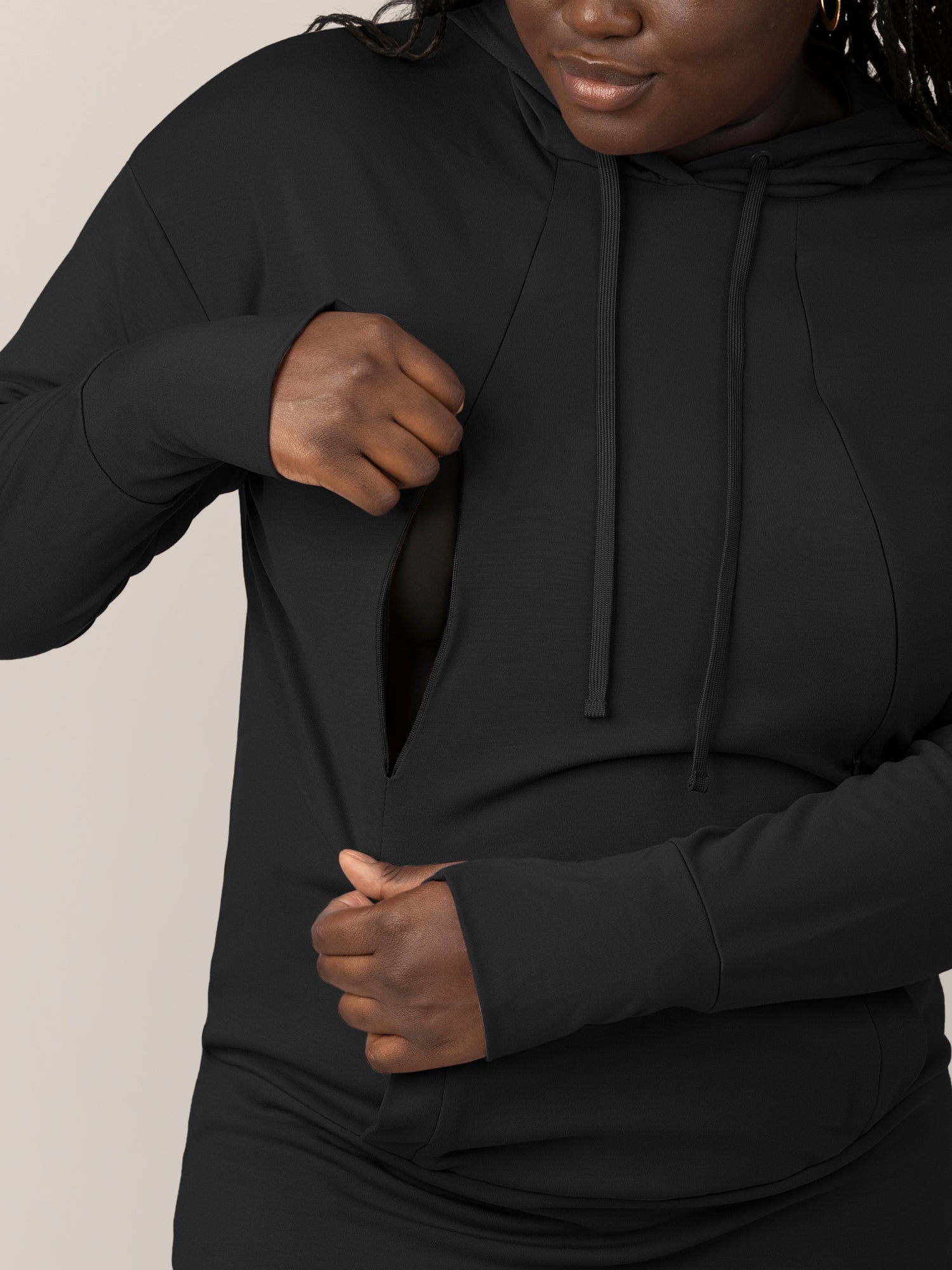 Bamboo Maternity & Nursing Hoodie | Black | Milk & Baby