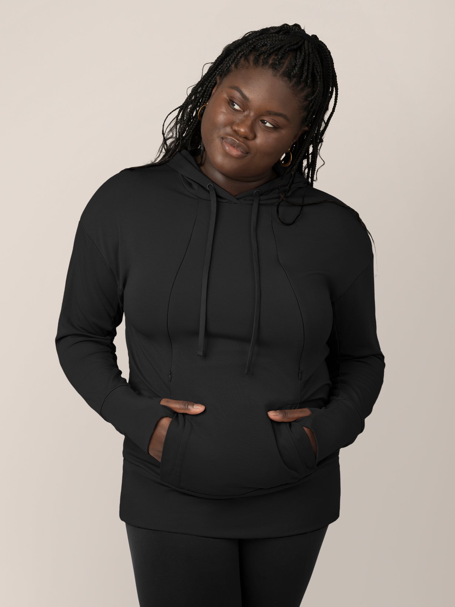 Bamboo Maternity & Nursing Hoodie | Black | Milk & Baby