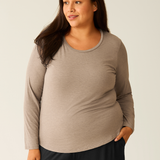 Bamboo Maternity & Nursing Long Sleeve T-shirt | Wheat