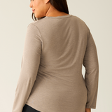 Bamboo Maternity & Nursing Long Sleeve T-shirt | Wheat