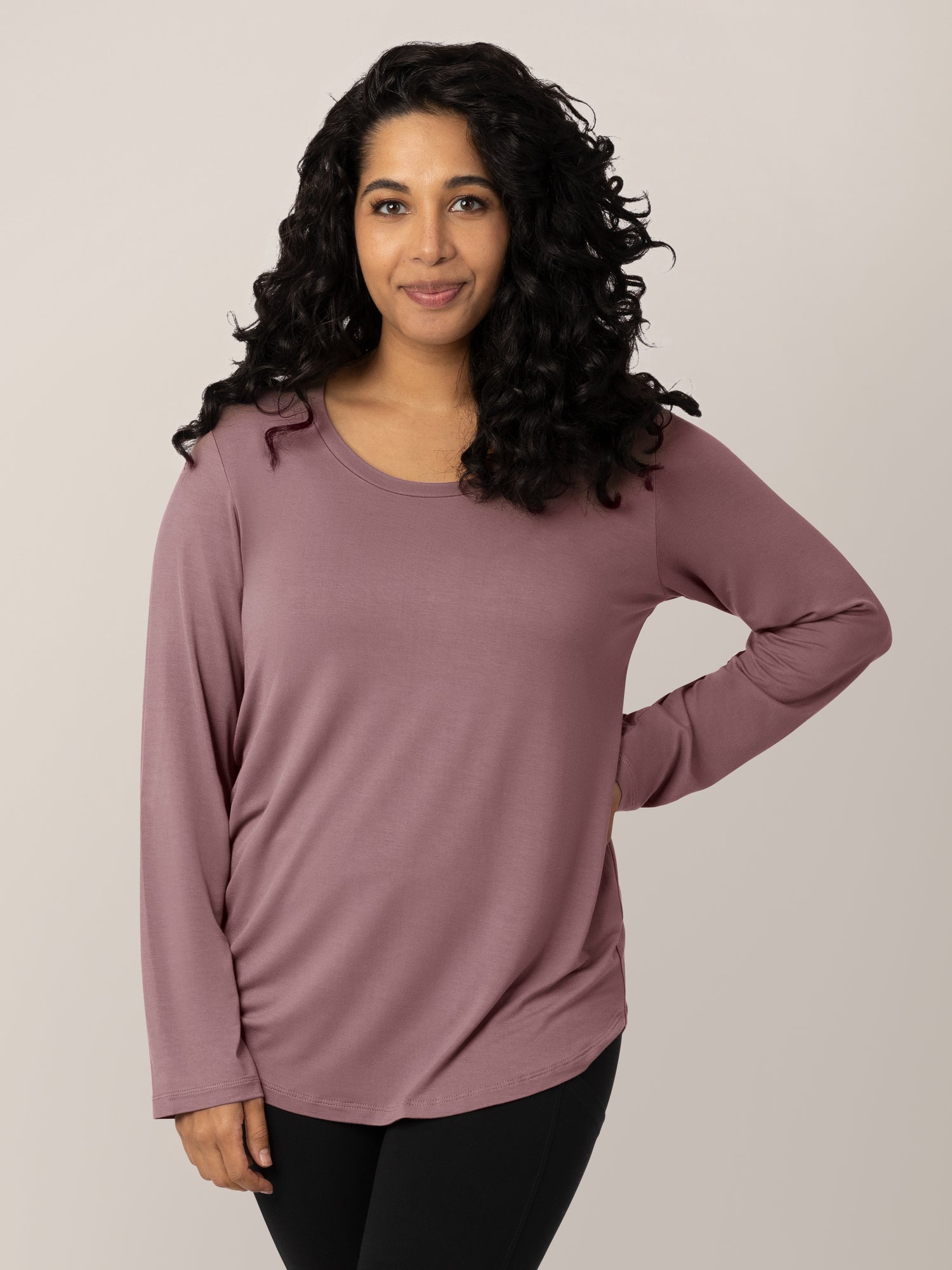 Bamboo Maternity & Nursing Long Sleeve T-shirt | Twilight | Milk & Baby