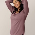 Bamboo Maternity & Nursing Long Sleeve T-shirt | Twilight | Milk & Baby