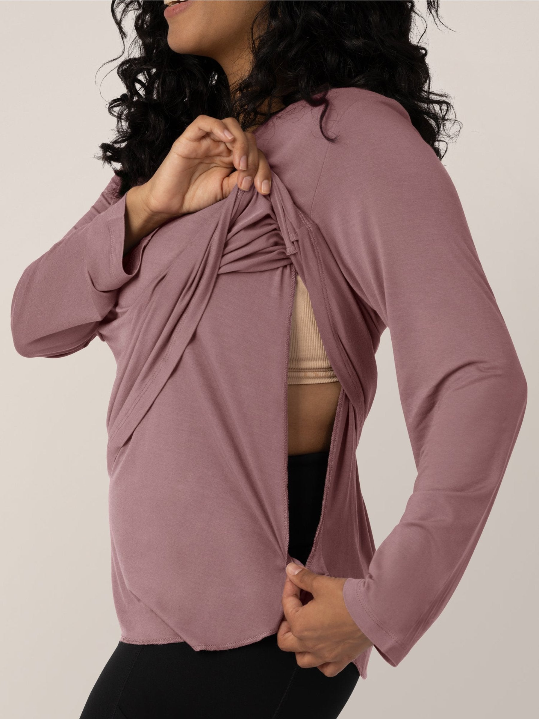 Bamboo Maternity & Nursing Long Sleeve T-shirt | Twilight | Milk & Baby