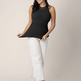 Ribbed Bamboo Racerback Nursing Tank | Black
