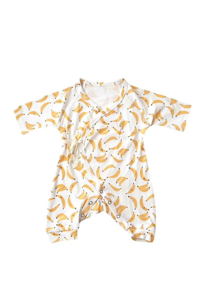 Banana Print Baby Kimono Style Onesie | Milk & Baby