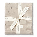 Beige | Organic Cotton Pointelle Baby Blanket | Milk & Baby