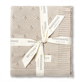 Beige | Organic Cotton Pointelle Baby Blanket | Milk & Baby