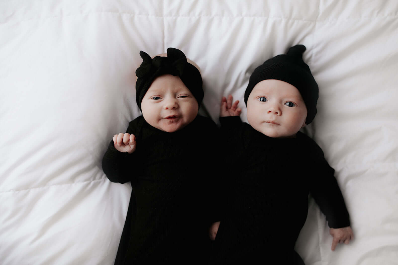 Black Ribbed Knotted Baby Gown | Milk & Baby