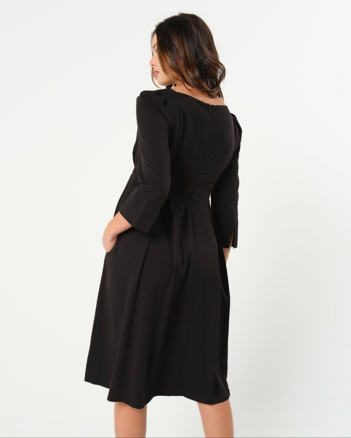 MARION Sarah Empire Maternity Nursing Dress - Black back