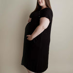Black Ribbed Labor & Delivery Gown | Milk & Baby
