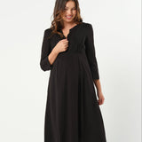 MARION Sarah Empire Maternity Nursing Dress - Black