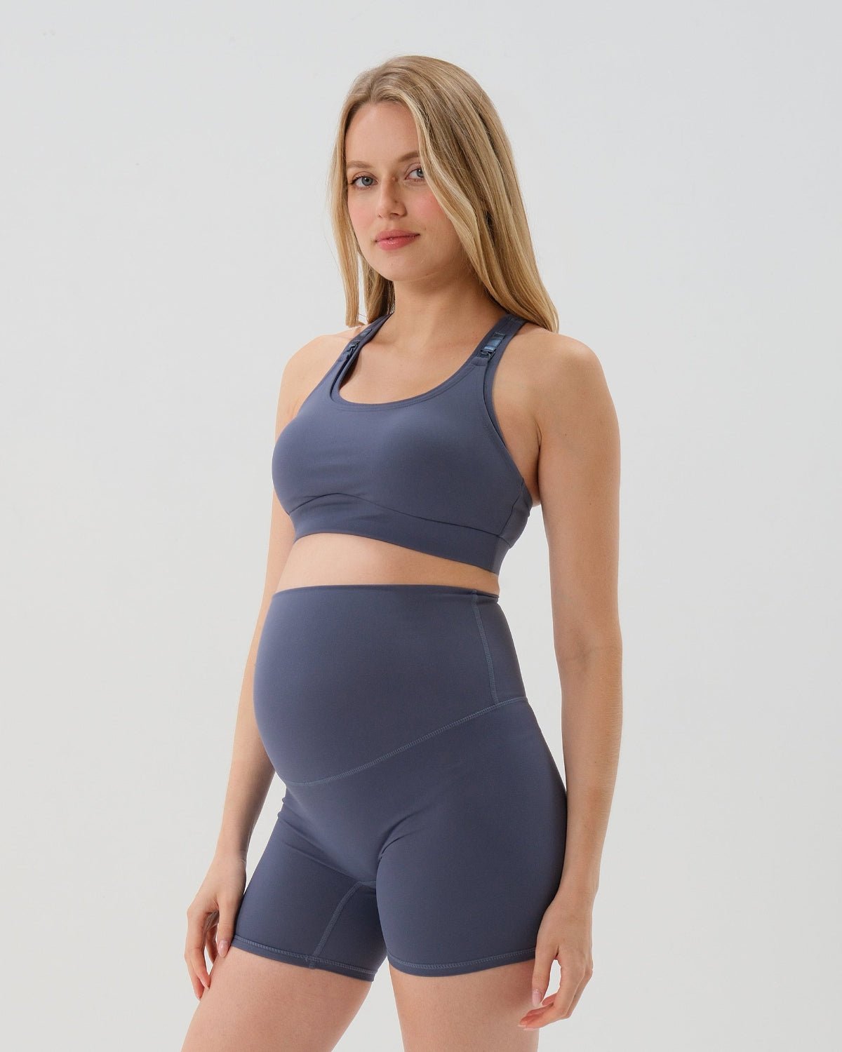 AXK Baby Mama Nursing Bra Blue 3/4 view
