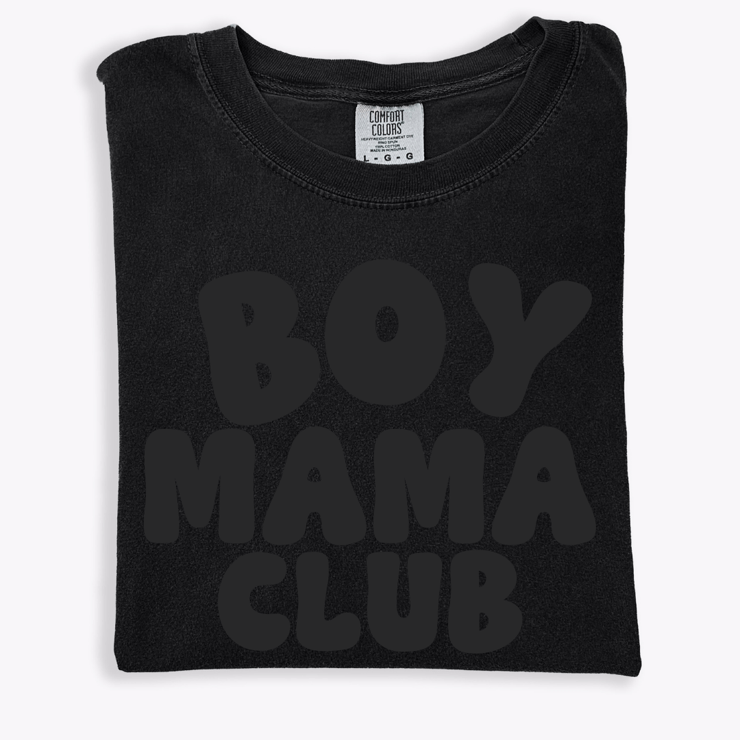 Boy Mama Monochromatic Puff Print Tee | Milk & Baby