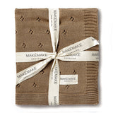 Brown | Organic Cotton Pointelle Baby Blanket | Milk & Baby