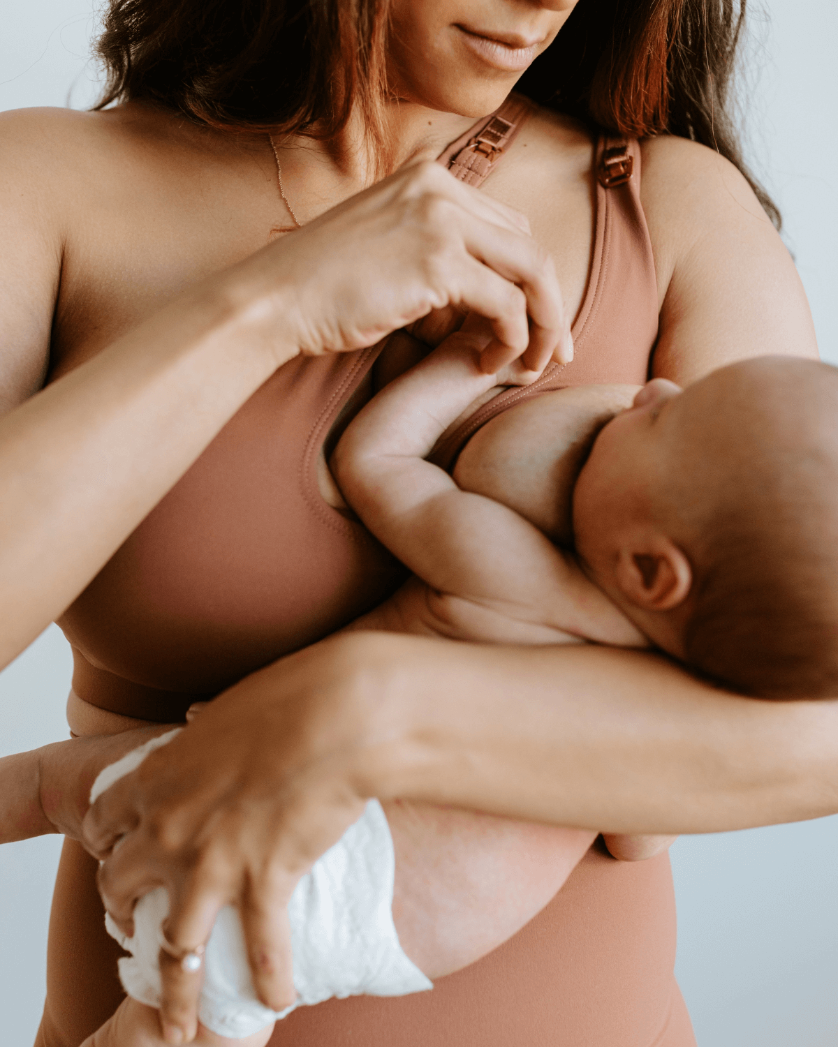 AXK CORE Cross Body Nursing Bra | Brown | Milk & Baby