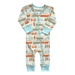 Vintage Busses | GOTS Certified Organic Cotton Zippy | Milk & Baby
