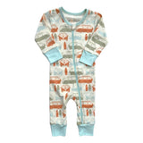 Vintage Busses | GOTS Certified Organic Cotton Zippy | Milk & Baby