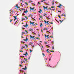 Soft & Stretchy Zipper Footie | Butterflies | Milk & Baby