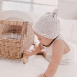 Luna + Luca Knotted Hat | Black Speckle Milk & Baby