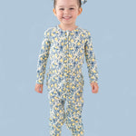 Vintage Citrus Toile Dream Ruffle Romper | Milk & Baby