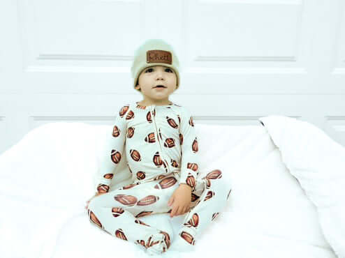 FOOTBALL | ZIP ROMPER | Milk & Baby
