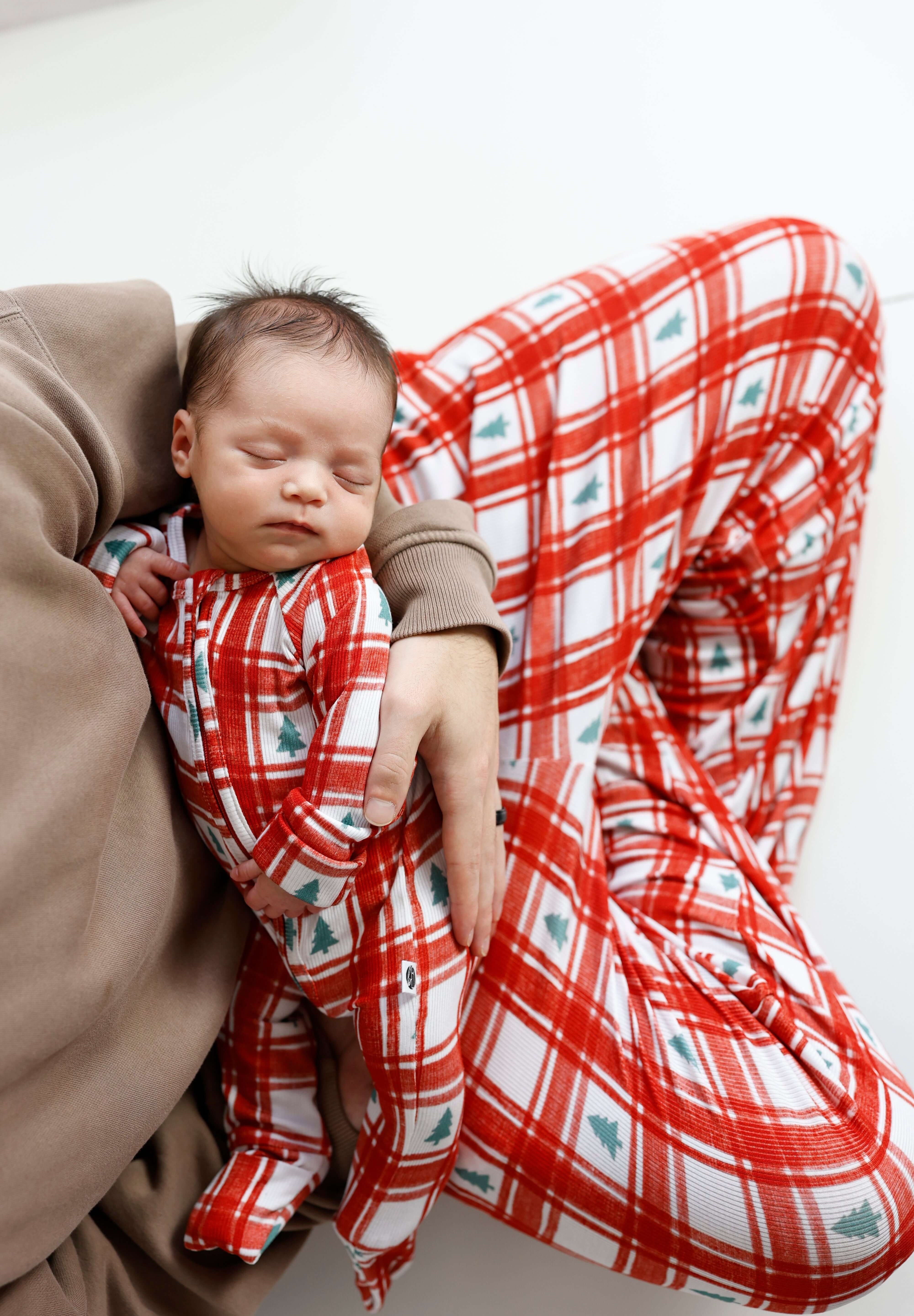 PLAID PINES | ZIP ROMPER | Milk & Baby