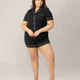 Clea Bamboo Short Sleeve Pajama Set | Black | Milk & Baby