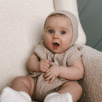 Luna + Luca Cable Knit Summer Romper - Heather Beige | Milk & Baby