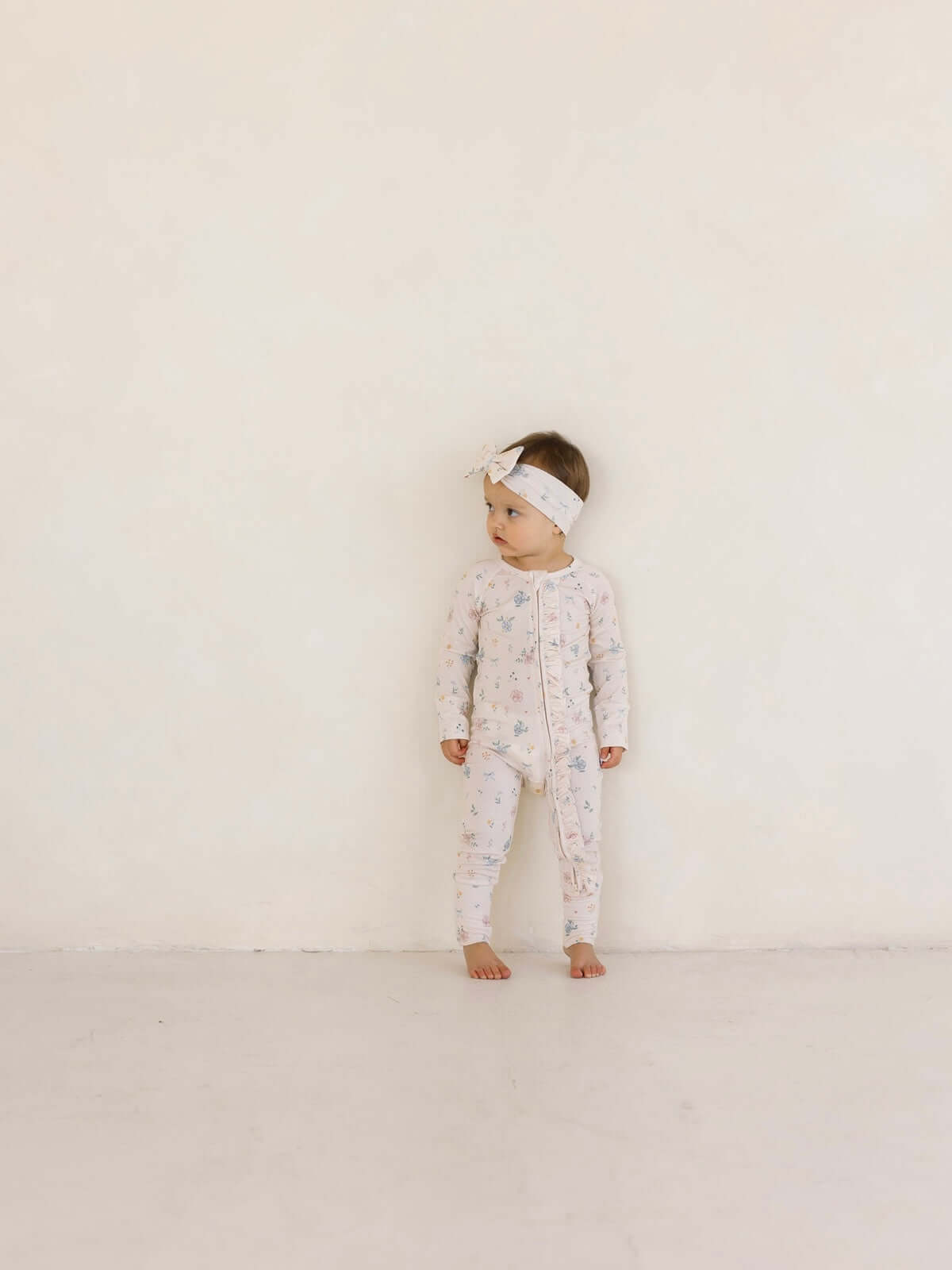 Layne Floral | Bamboo Zip Pajamas | Milk & Baby