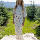Santa Teddy | Women's Boxy Tee Lounge Set