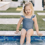 Navy Gingham One-Piece | Milk & Baby