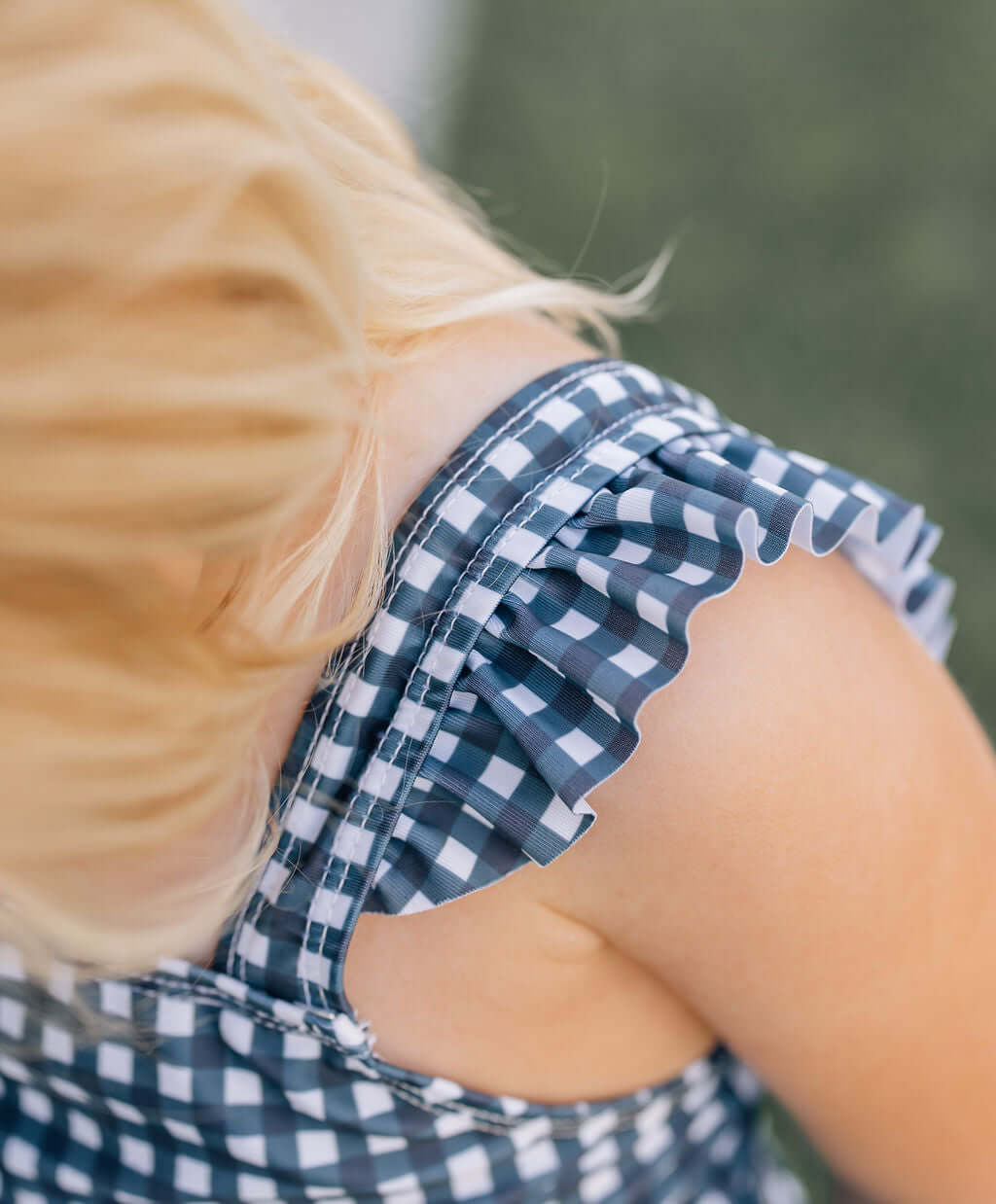 Navy Gingham One-Piece | Milk & Baby