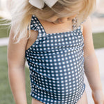 Navy Gingham One-Piece | Milk & Baby